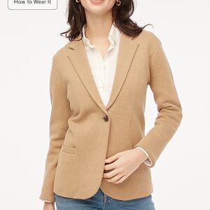 EUC JCrew Factory School Boy sweater blazer size L camel colored.